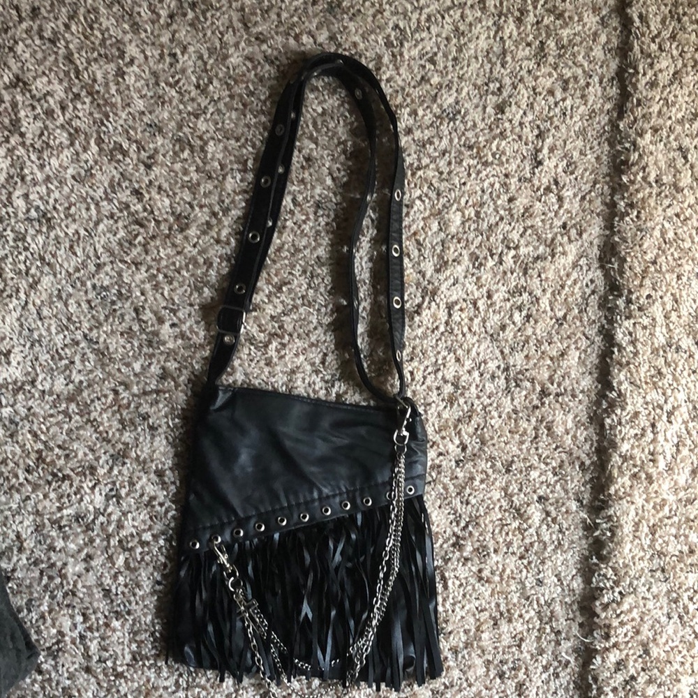 Black Fringe Crossbody Bag